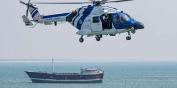 During the rescue operation, the Indian Coast Guard helicopter sank in the sea
