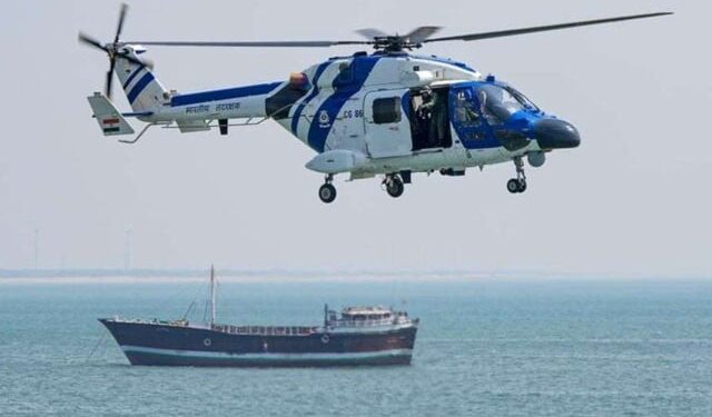 During the rescue operation, the Indian Coast Guard helicopter sank in the sea