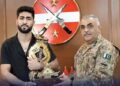 Corps Commander Quetta met Karate Champion Shahzaib Rind