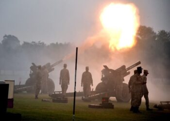 The celebration of the birth of Prophet Muhammad (PBUH), the day began with the salute of cannons