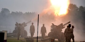 The celebration of the birth of Prophet Muhammad (PBUH), the day began with the salute of cannons