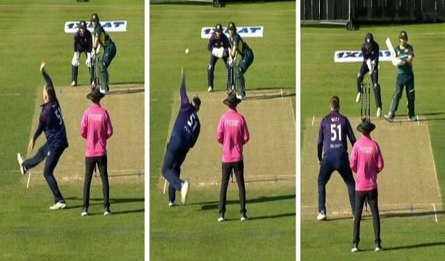 Scotland's spinner once again lost a wicket in a controversial manner