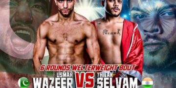 Usman Wazir won the welterweight title by defeating the Indian boxer