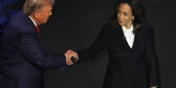 The first confrontation in the presidential election debate between Donald Trump and Kamala Harris
