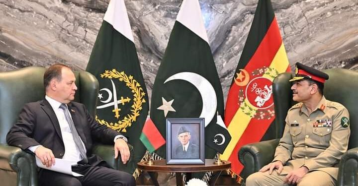 Roman Golovchenko, Prime Minister of the Republic of Belarus, met General Syed Asim Munir, NI (M), Chief of Army Staff (COAS), in Islamabad