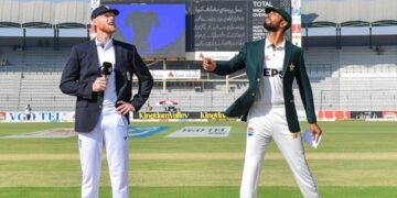 Second test; Pakistan won the toss and decided to bat first against England