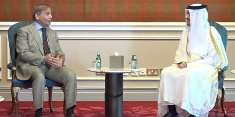 Prime Minister Shahbaz Sharif met with his Qatari counterpart, agreed to increase relations