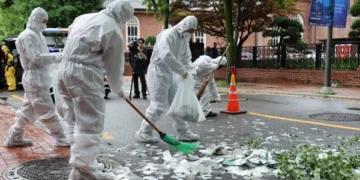 A North Korean garbage balloon has landed in South Korea's presidential compound