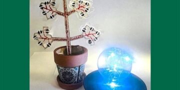 An artificial plant that cleans the air and generates electricity at the same time