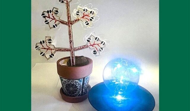 An artificial plant that cleans the air and generates electricity at the same time