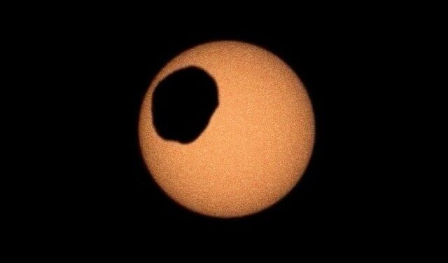 What does a solar eclipse on Mars look like?