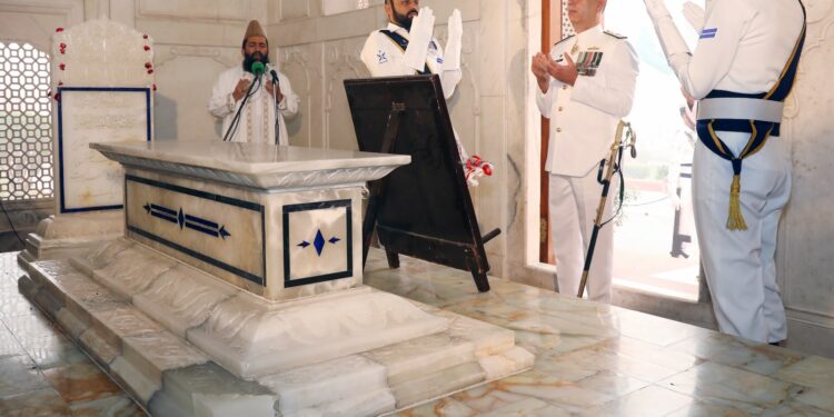 PAKISTAN NAVY ASSUMES GUARD DUTIES AT MAUSOLEUM OF DR ALLAMA MUHAMMAD IQBAL