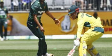 Rizwan XI prepares to decorate the T20 trophy on its table after the ODIs