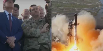 SpaceX's powerful rocket launched into space, Musk and Trump watched the launch scene together