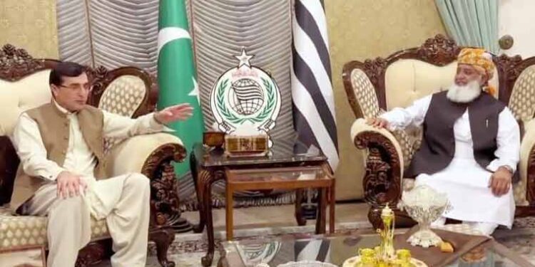 The PTI delegation will meet Maulana Fazlur Rehman today regarding the issue of extending the term of service chiefs