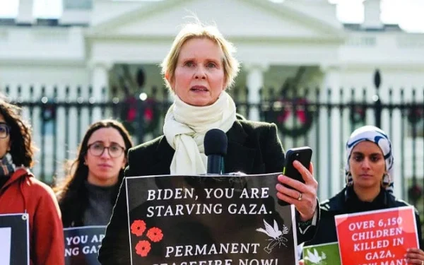 Our tax money is not for the killing of children in Gaza, American actress Cynthia Nixon