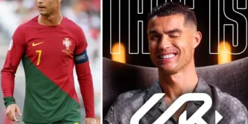 Who is the first guest on Ronaldo's YouTube channel?