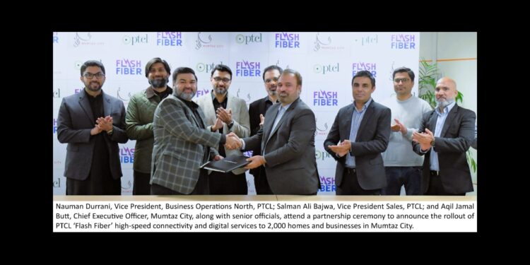 PTCL Partners with Mumtaz City to Empower 2,000 Homes with its Flagship High-Speed Internet ‘Flash Fiber’
