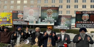 Sikh leaders protest outside US State Department over Indian Foreign Minister's visit to Washington