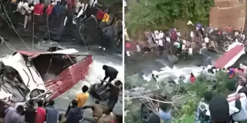 Wedding party vehicle plunges into river; 71 dead