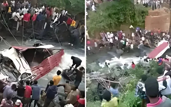 Wedding party vehicle plunges into river; 71 dead