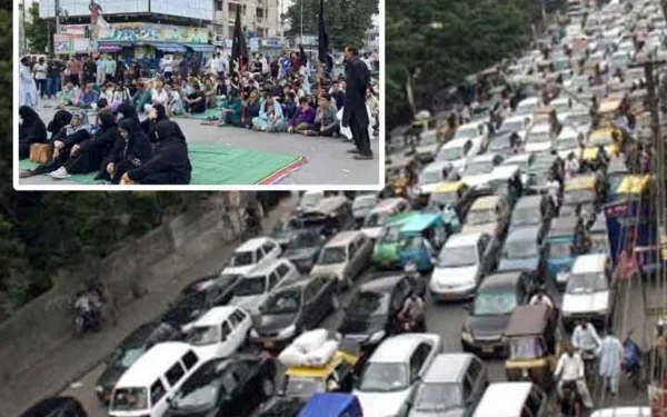 Karachi; Sit-ins continue at 13 locations, several roads closed, traffic flowing on alternative routes