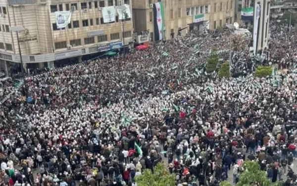 Thousands celebrate the fall of Bashar al-Assad’s regime in Syria