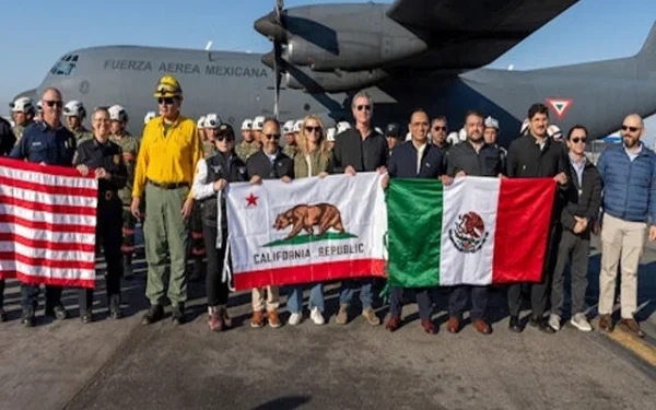 Los Angeles Fire, First Foreign Aid Including Firefighters Arrives in California