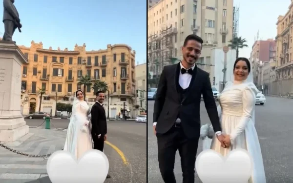 Unique wedding video on the street in Egypt goes viral