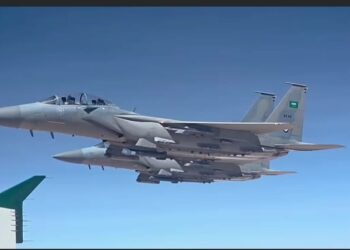 Saudi F-15 jets escort PM Shehbaz plane in warm aerial welcome.