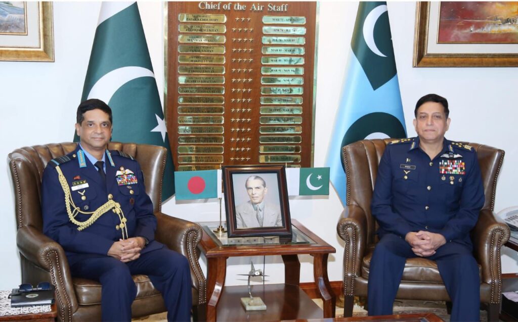 Bangladesh Air Chief Calls on Pakistan Air Chief to Strengthen Defence and Aerospace Cooperation.