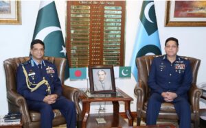 Bangladesh Air Chief Calls on Pakistan Air Chief to Strengthen Defence and Aerospace Cooperation.
