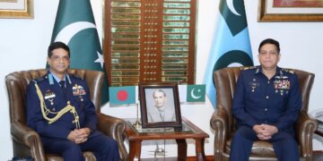 Bangladesh Air Chief Calls on Pakistan Air Chief to Strengthen Defence and Aerospace Cooperation.