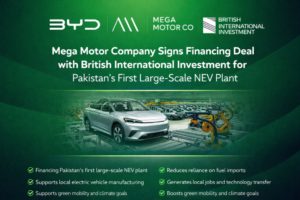 Mega Motor Company Signs Financing Deal with British International Investment for Pakistan’s First Large-Scale NEV Plant.