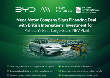 Mega Motor Company Signs Financing Deal with British International Investment for Pakistan’s First Large-Scale NEV Plant.