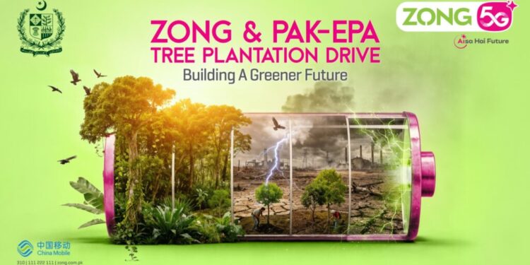 Zong Leads Climate Action through Afforestation Drive in Islamabad.
