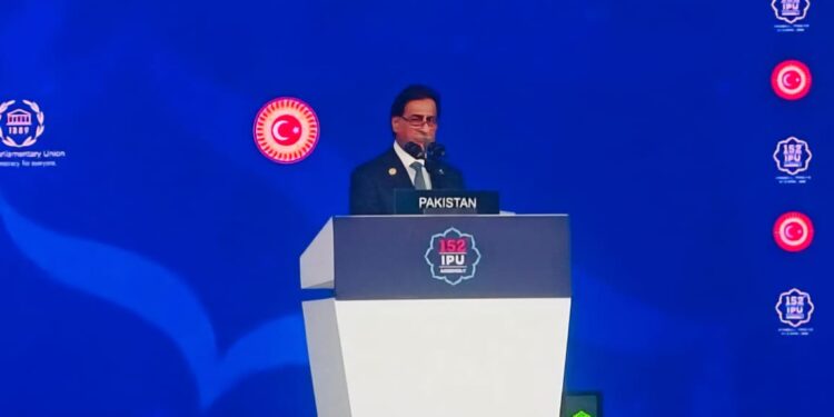 Ayaz Sadiq Speaks for Justice at IPU.