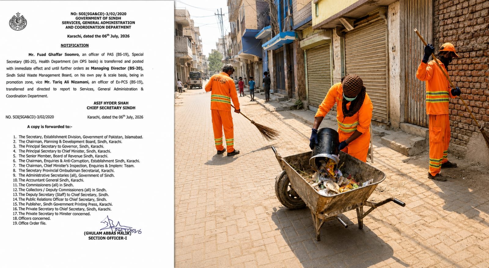 29 Daily-Wage Workers Dismissed by Sindh Solid Waste Management Board