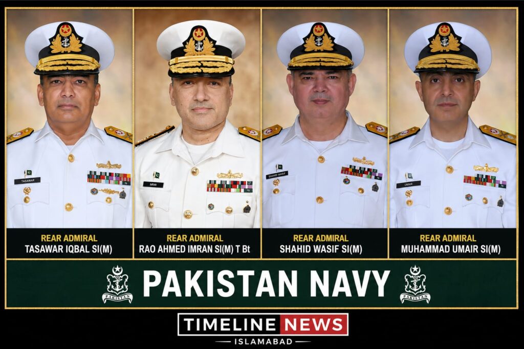 Pakistan Navy Promotes Four Commodores to Rear Admiral Rank