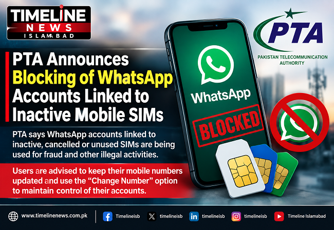 PTA announces blocking of WhatsApp accounts linked to inactive SIMs